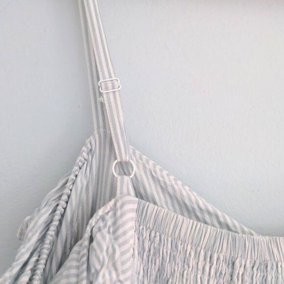 Torrid Dress Cold Shoulder Cottagecore Striped Button Front Blue Plus Si… - Picture 7 of 10